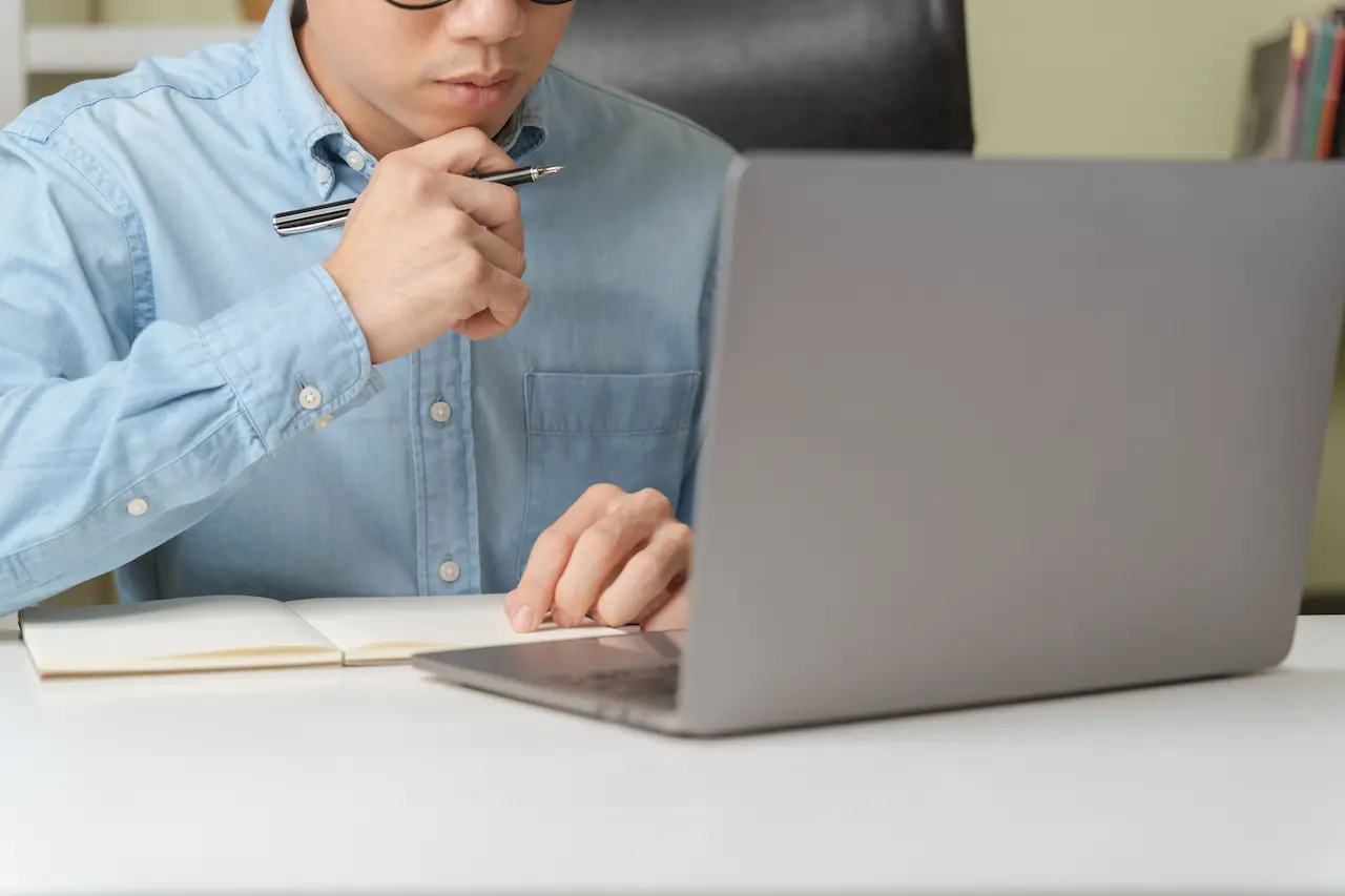 Young Man on his Laptop 